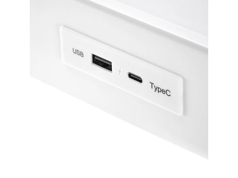 Escritorio de pie eléctrico blanco de 120 cm con cargador Albi