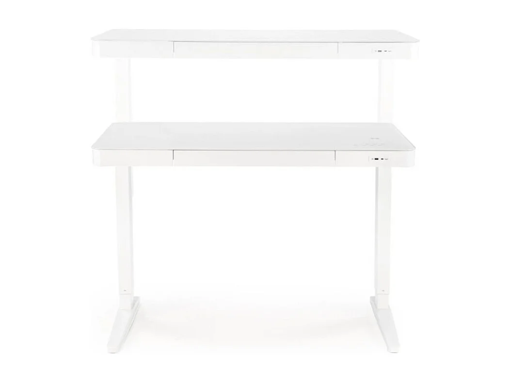 Escritorio de pie eléctrico blanco de 120 cm con cargador Albi