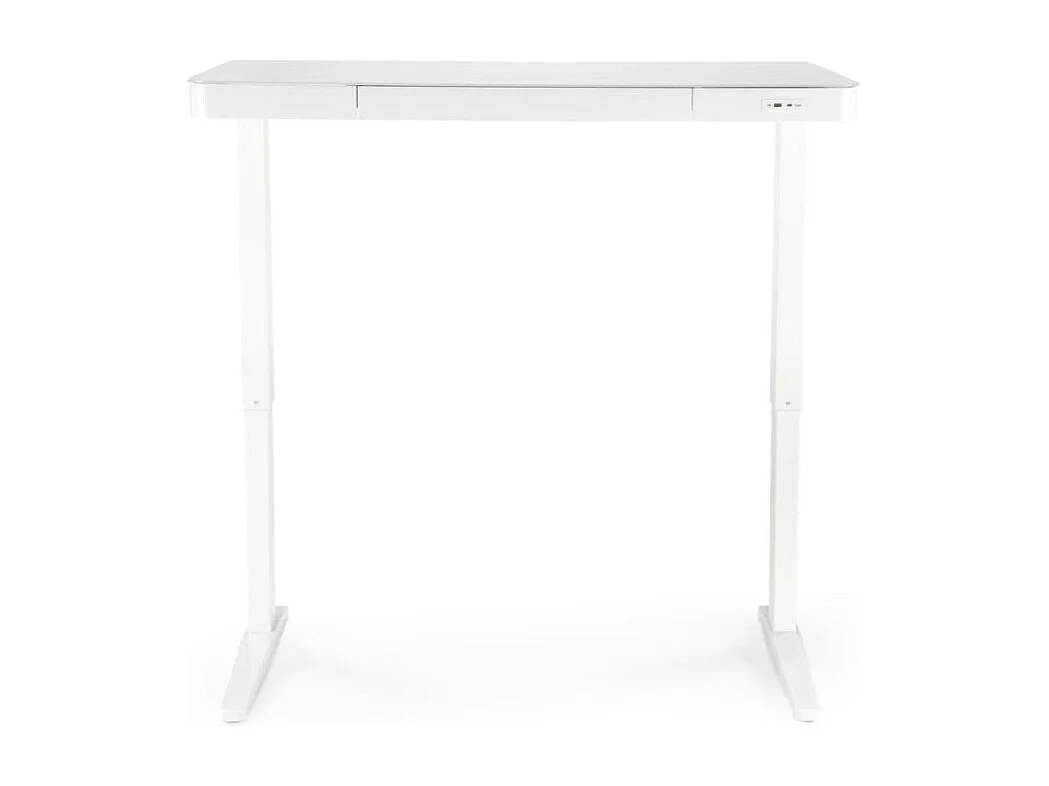 Escritorio de pie eléctrico blanco de 120 cm con cargador Albi