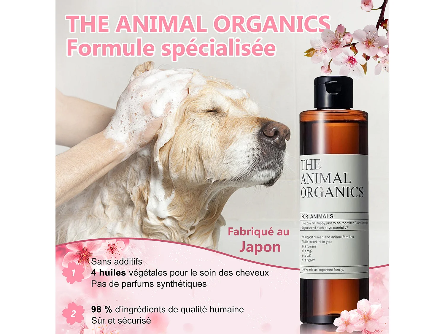 Shampoo voor honden 250ml Natuurlijk extract Geurneutraliserende hondenshampoo voor gevoelige huid Shampoo zonder toevoegingen Hydraterende shampoo