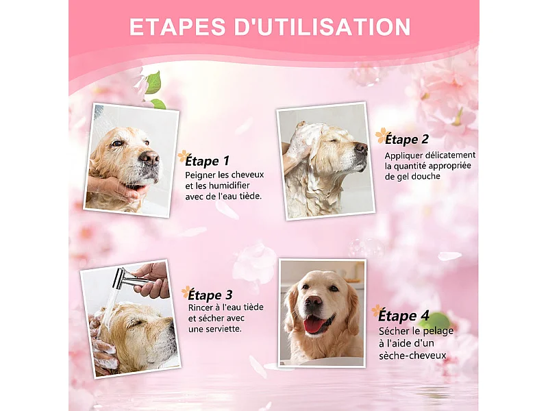 Shampoo voor honden 250ml Natuurlijk extract Geurneutraliserende hondenshampoo voor gevoelige huid Shampoo zonder toevoegingen Hydraterende shampoo