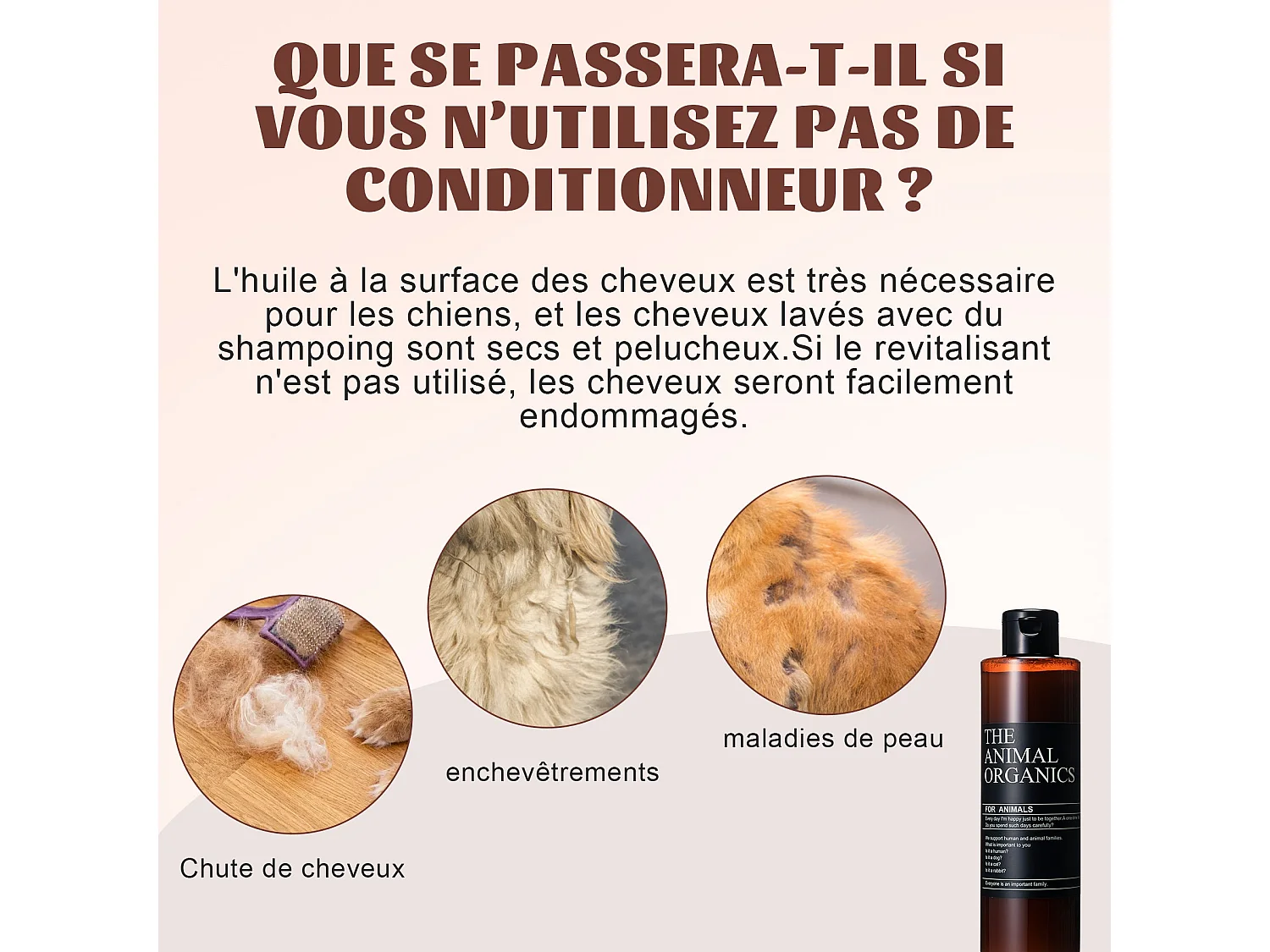 Après-shampoing Naturel pour Chien 250ML,Conditionneur pour chien,Ingrédients actifs naturels,Conditionneur de Pelage .