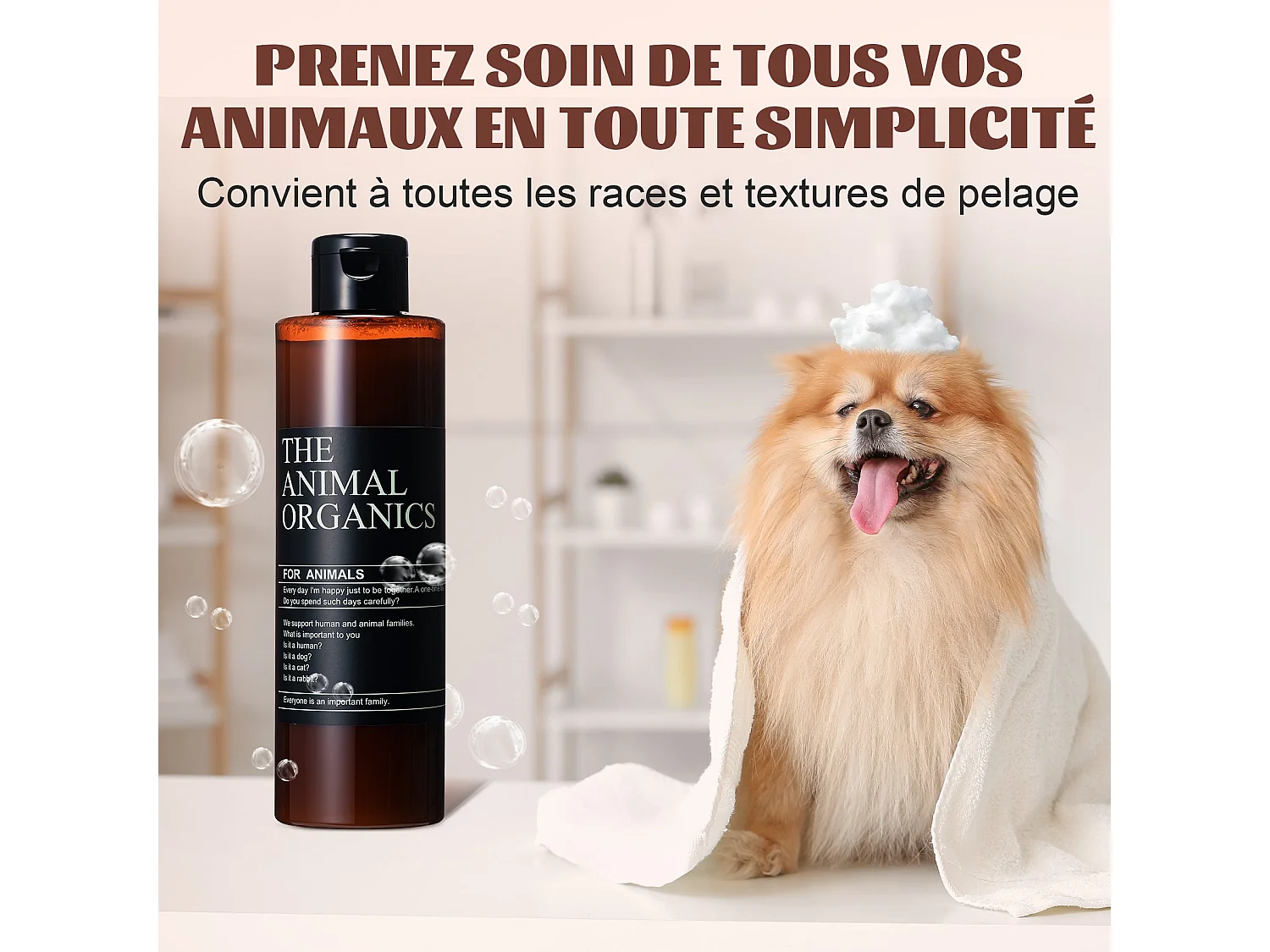 Après-shampoing Naturel pour Chien 250ML,Conditionneur pour chien,Ingrédients actifs naturels,Conditionneur de Pelage .