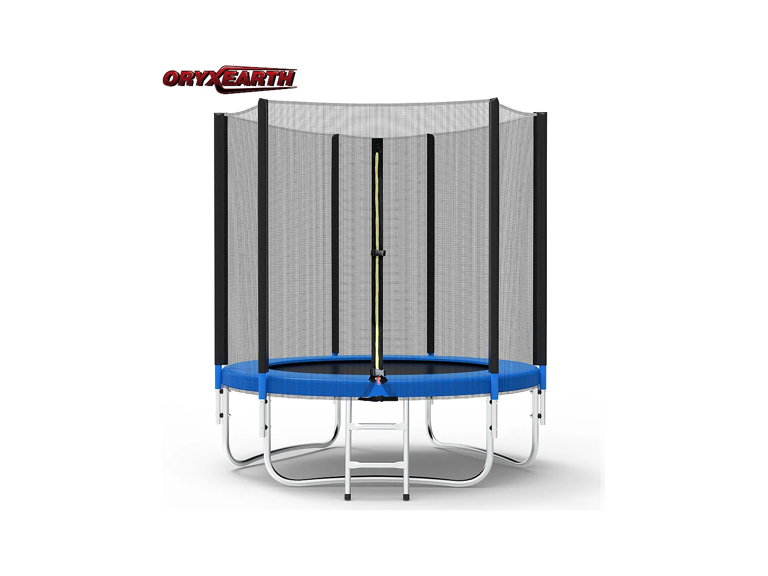 Trampoline de Jardin Enfants et Adultes Jeux d'Extérieur 244 cm Noir et Bleu Avec Filet de sécurité Couverture de protection
