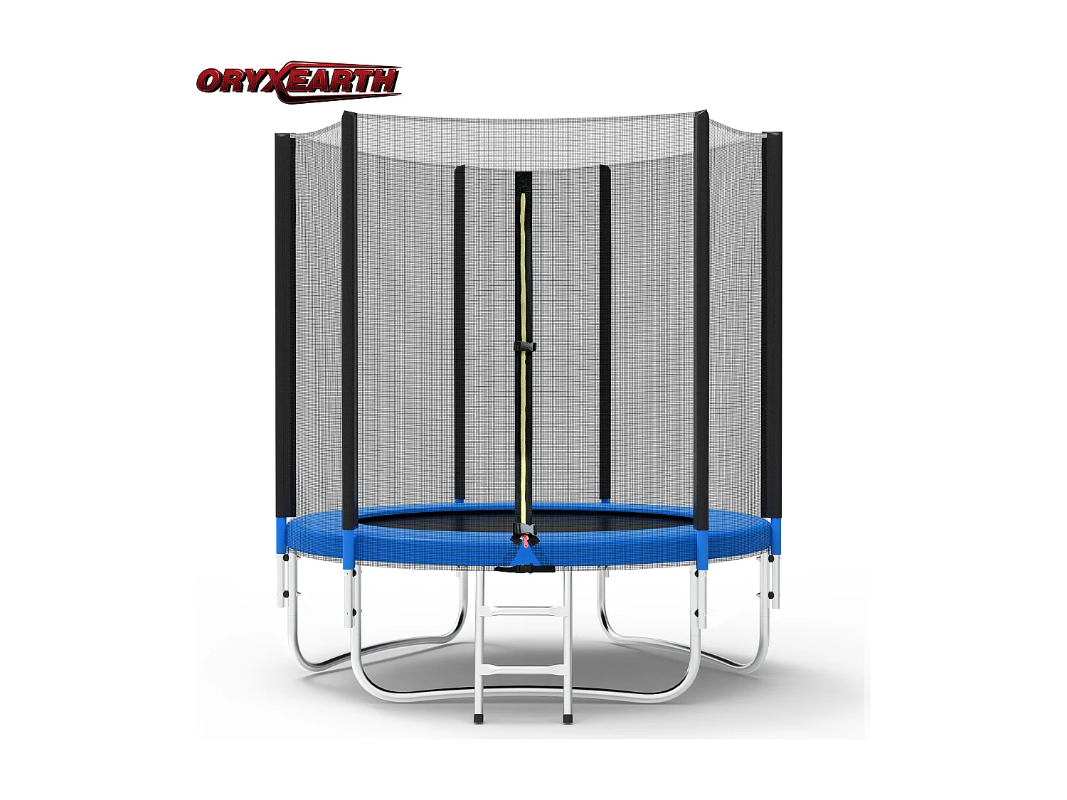 Trampoline de Jardin Enfants et Adultes Jeux d'Extérieur 244 cm Noir et Bleu Avec Filet de sécurité Couverture de protection