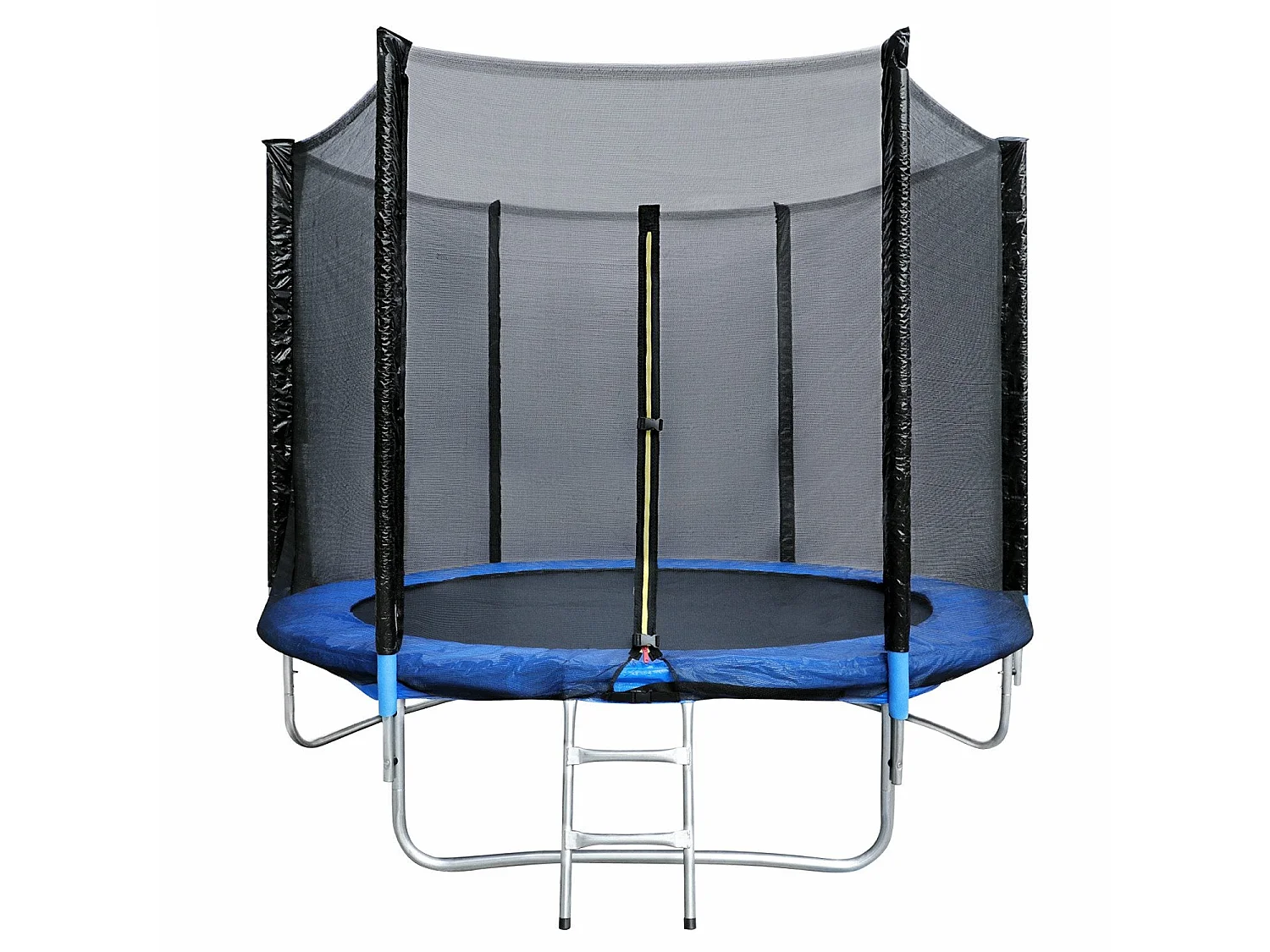 Trampoline de Jardin Enfants et Adultes Jeux d'Extérieur 244 cm Noir et Bleu Avec Filet de sécurité Couverture de protection