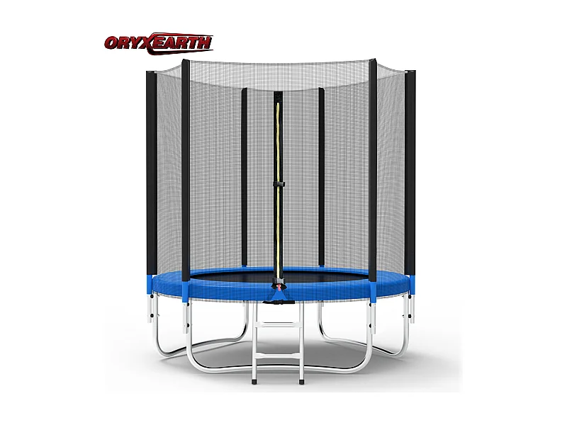 Tuintrampoline Buitenspeelgoed voor Kinderen en Volwassenen 244 cm Zwart en Blauw met Veiligheidsnet Beschermhoes