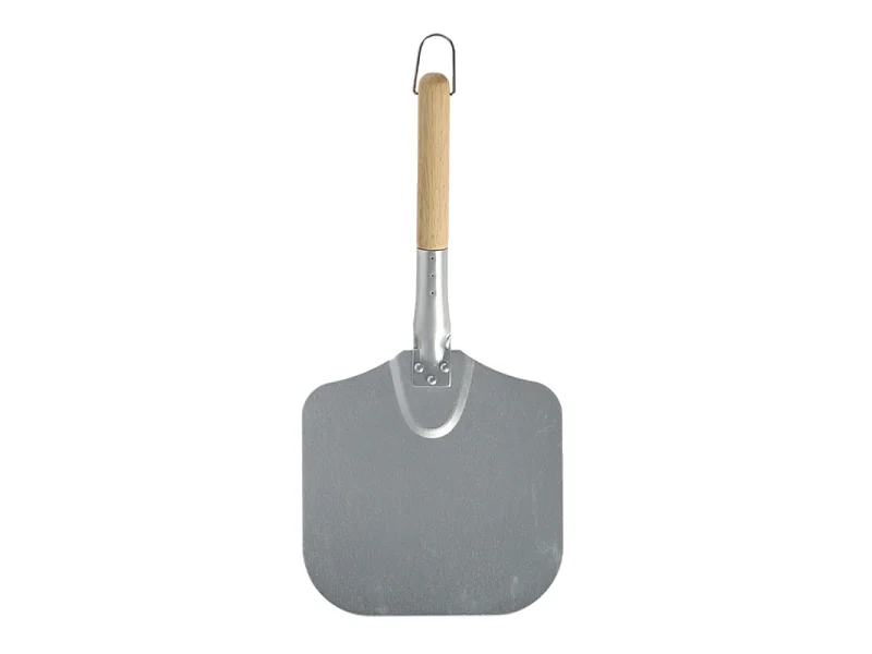 Pelle à pizza en aluminium et manche en bois - Argenté/Beige - L 45,9 x l 22,5 cm