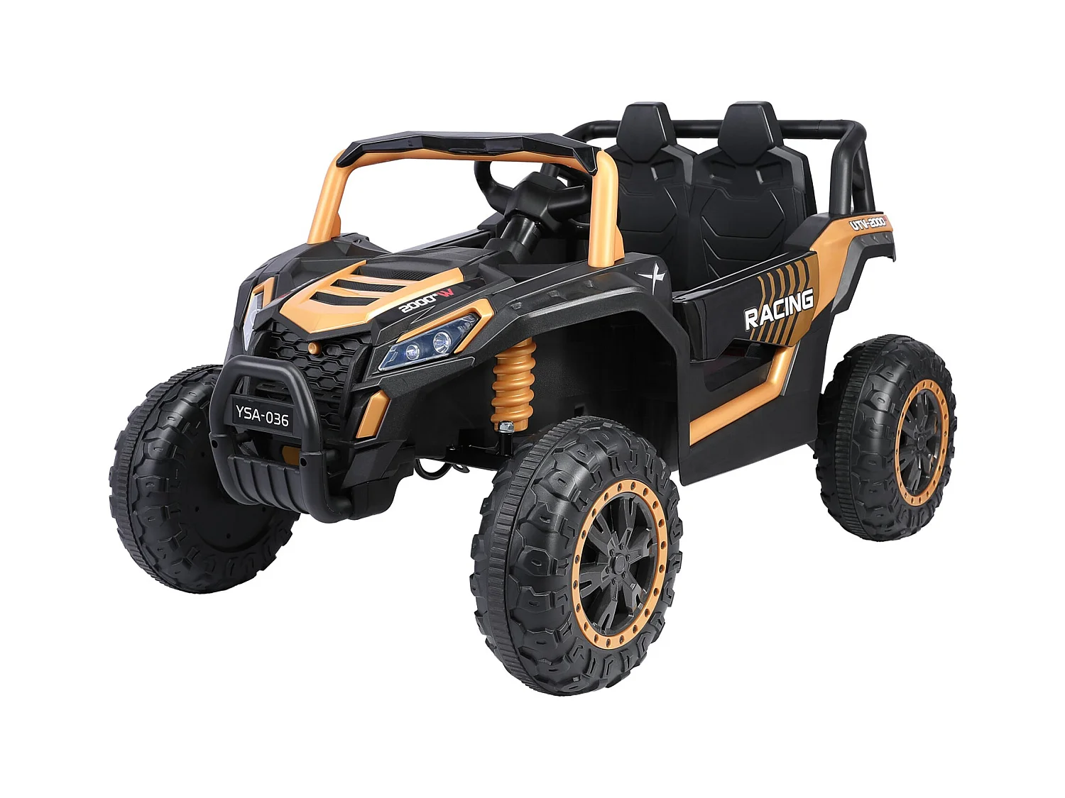 Carro Elétrico 24V para Crianças 6 Rodas 4x4 c/ Controle Bluetooth e Segurança Preto