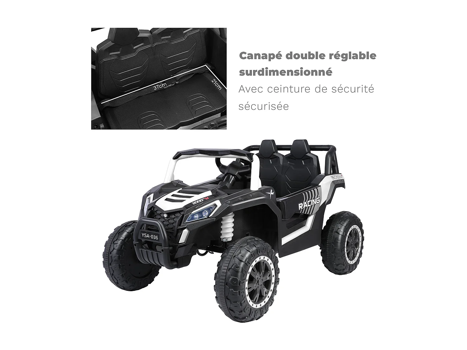 ORYXEARTH Vehículo Eléctrico Todoterreno para Niños - UTV - Batería de 12 V - Velocidad 2-6 km/h