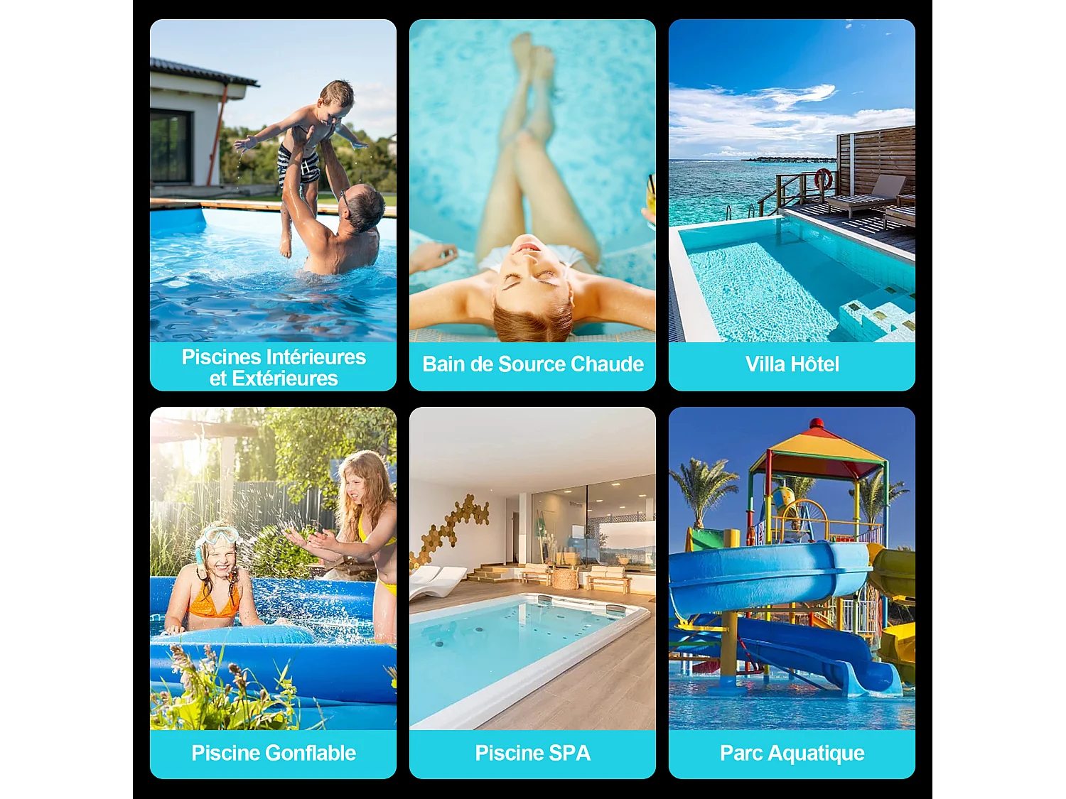 Pompe Filtre à Sable, Pompe pour filtration pour piscine, Puissance 400W, 11 000 l/h, Bleu et Noir