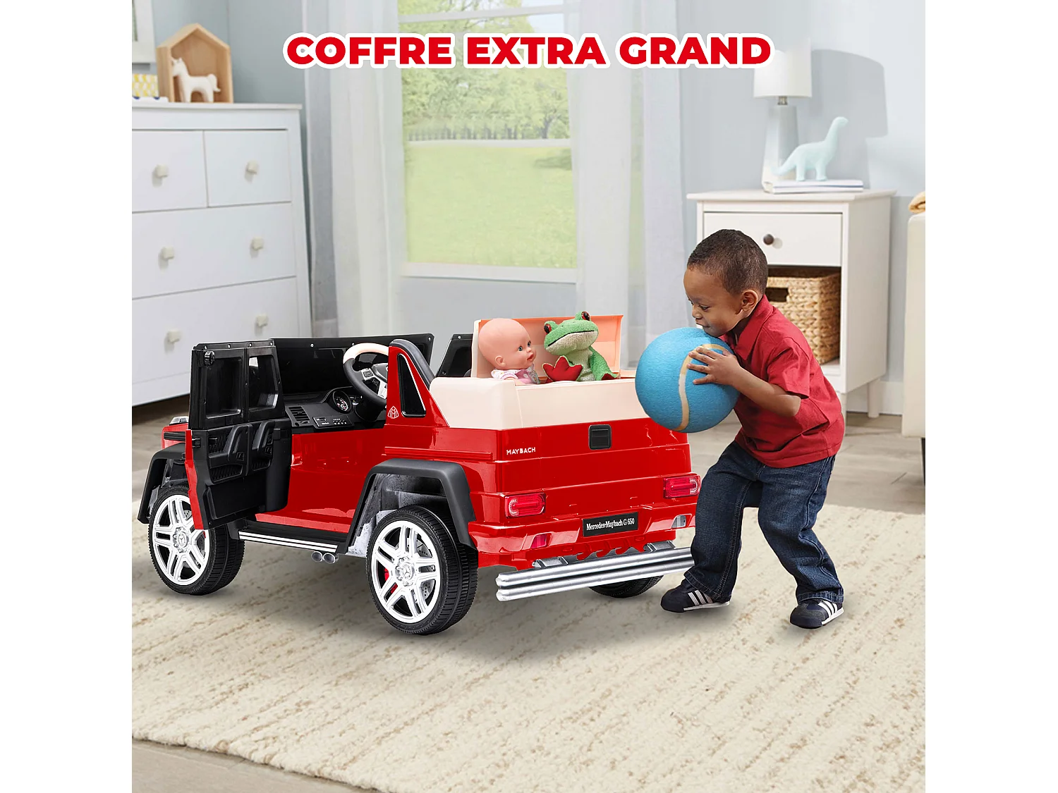 ORYXEARTH Coche eléctrico Mercedes-Maybach G650 para niños - Rojo - 12V