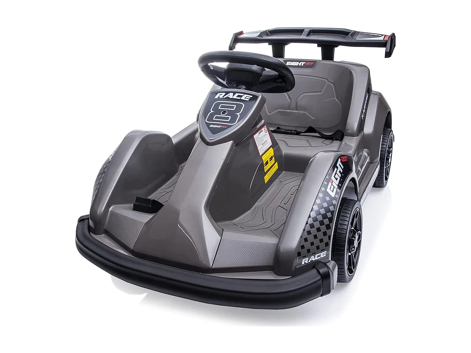 Kart à pédales voiture pour enfants - HOMEMiYN- Gris - 6V - Electrique - 4 roues