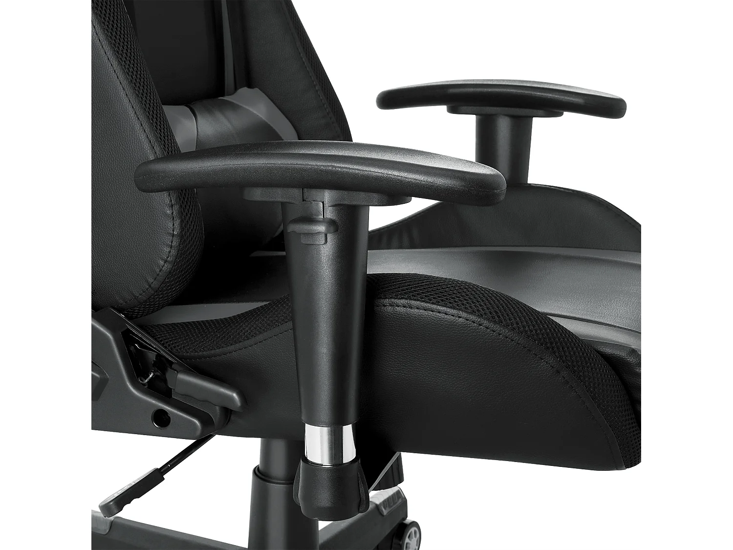 Chaise de jeu avec lumières LED RGB et haut-parleurs Chaise de gaming Chaise de bureau de style racing Chaise PC en cuir PU gris