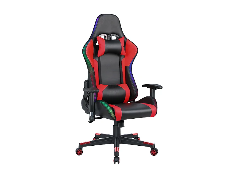 Gamingstoel met RGB LED-verlichting en luidsprekers Gamingstoel in racestijl Kantoorstoel PU-leren pc-stoel