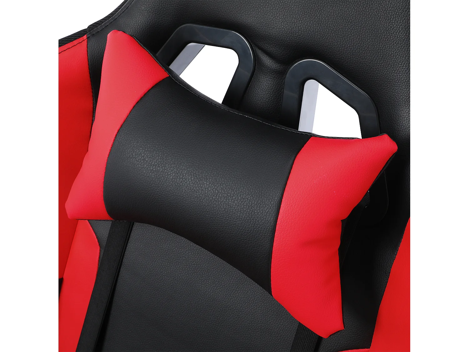 Silla para juegos con luces LED RGB y altavoces, estilo carreras, de oficina, de piel sintética roja