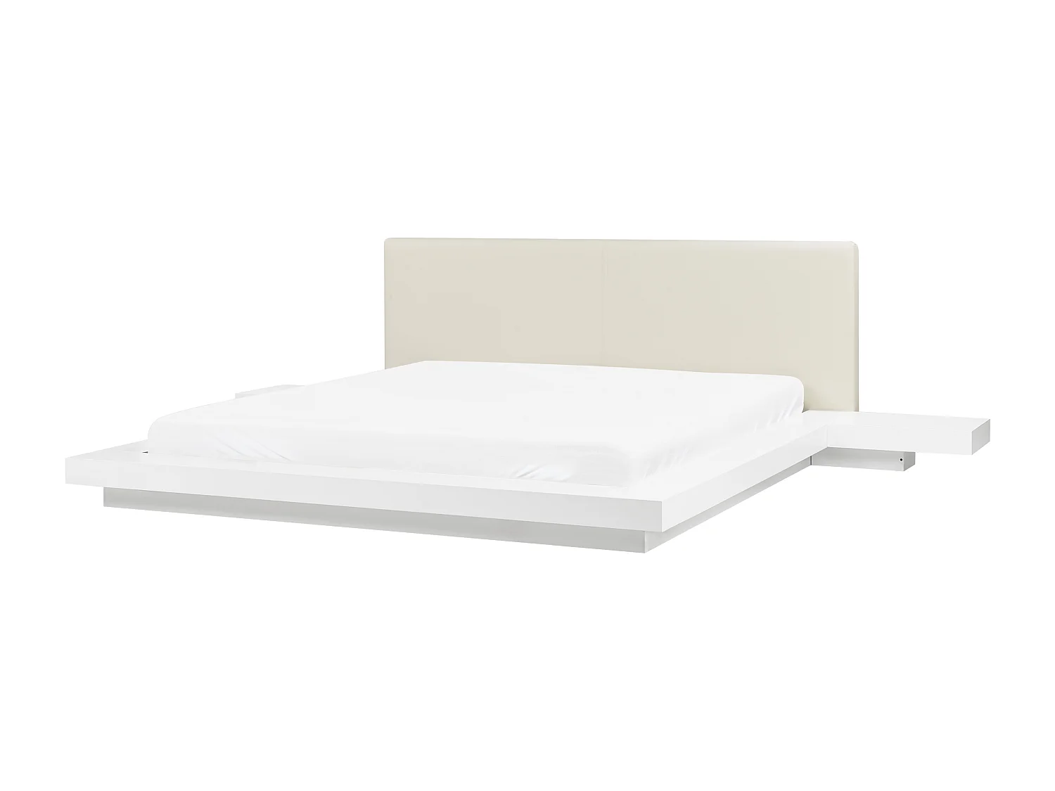 Bed met LED-verlichting Kunstleer ZEN 180 x 200 cm Wit