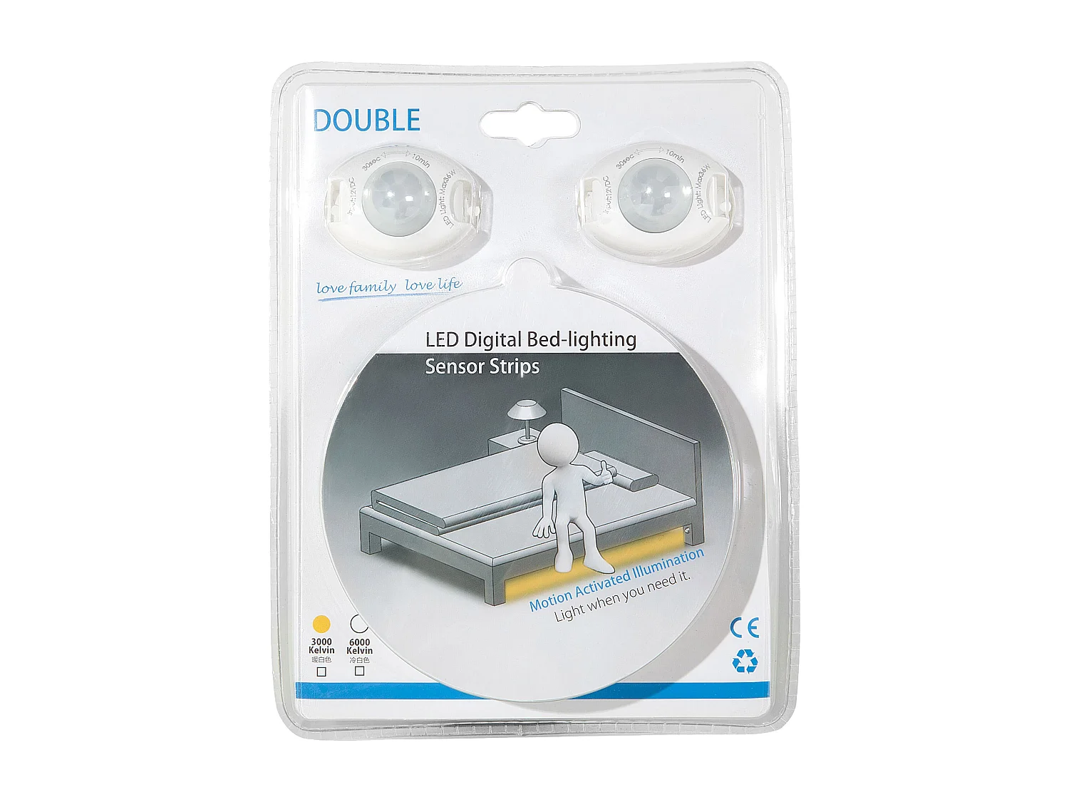 Bed met LED-verlichting Kunstleer ZEN 180 x 200 cm Wit