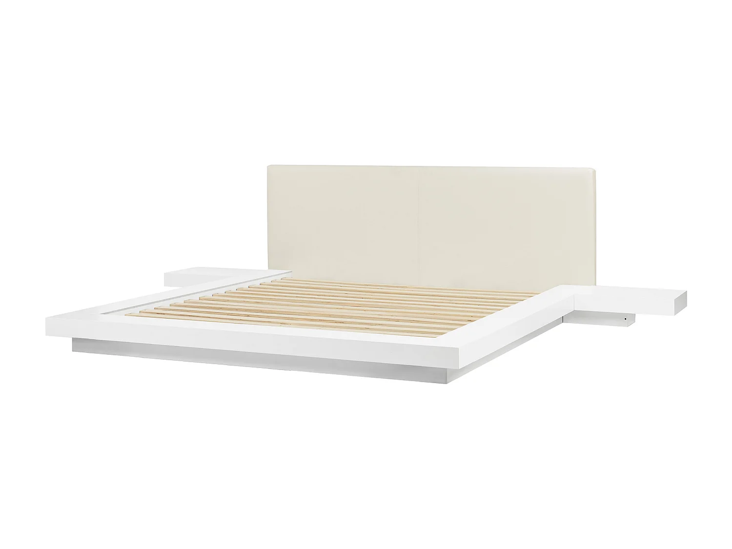Bed met LED-verlichting Kunstleer ZEN 180 x 200 cm Wit