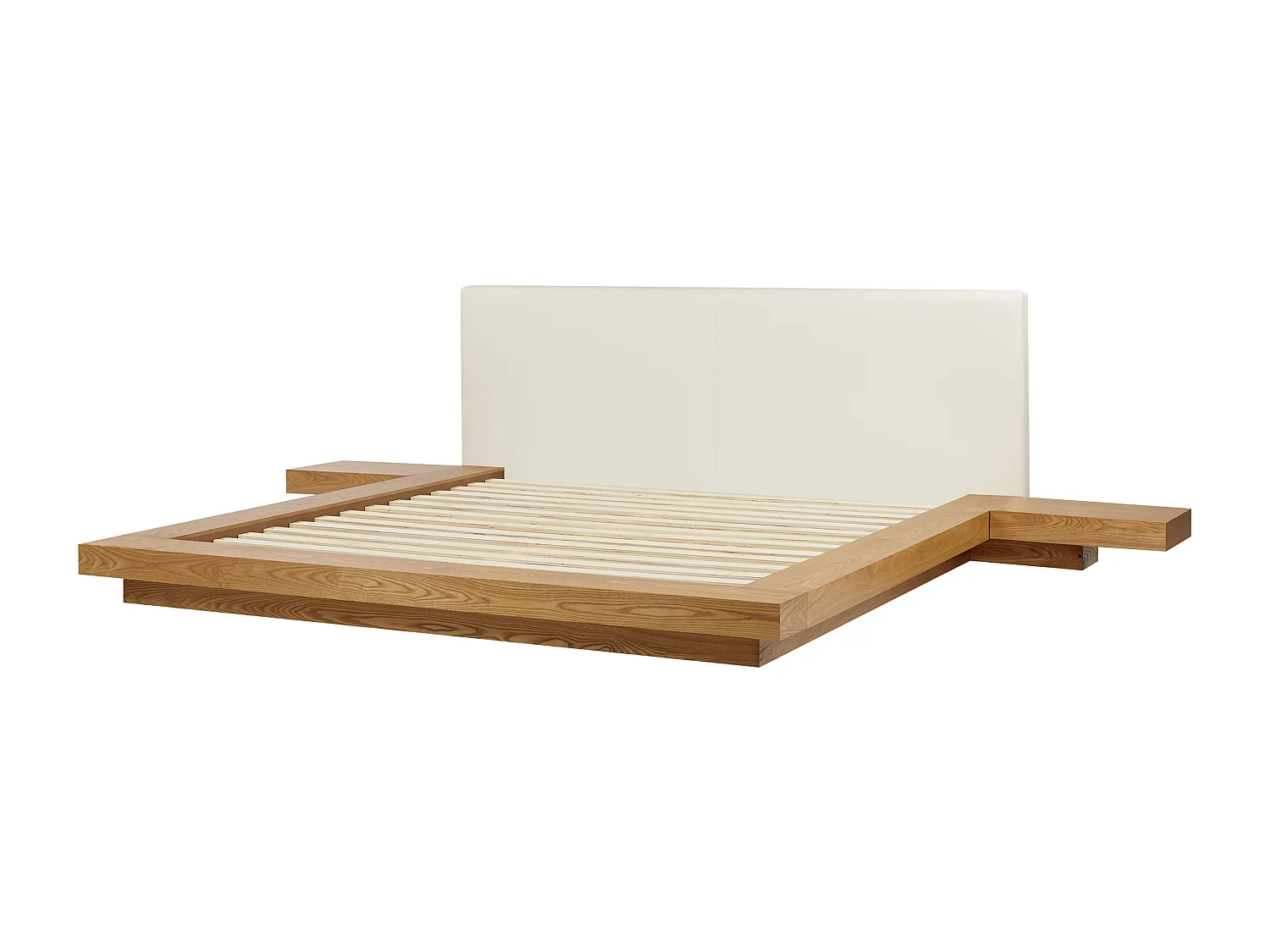 Letto con LED Pelle sintetica ZEN 180 x 200 cm Frassino naturale