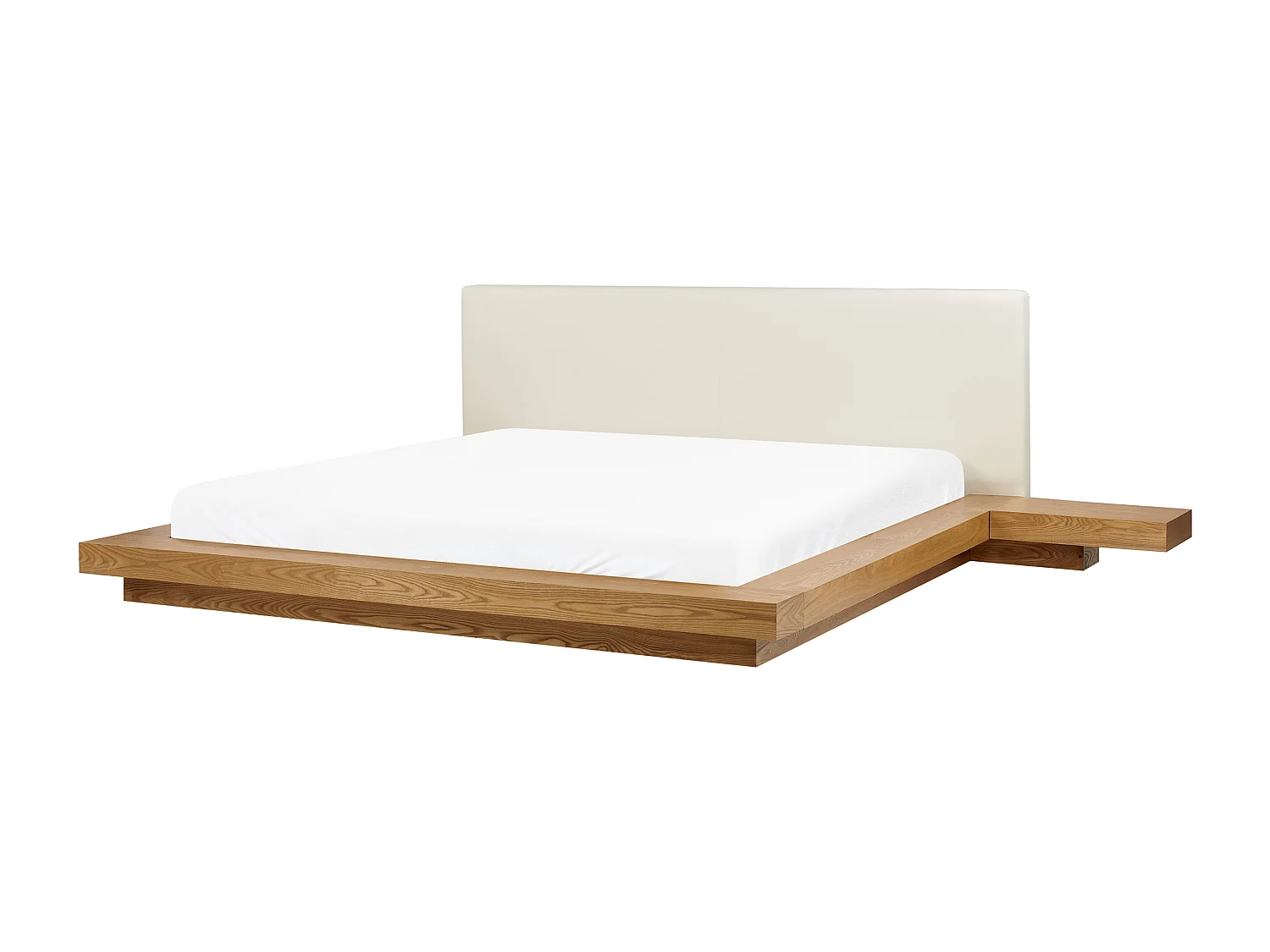 Letto con LED Pelle sintetica ZEN 180 x 200 cm Frassino naturale