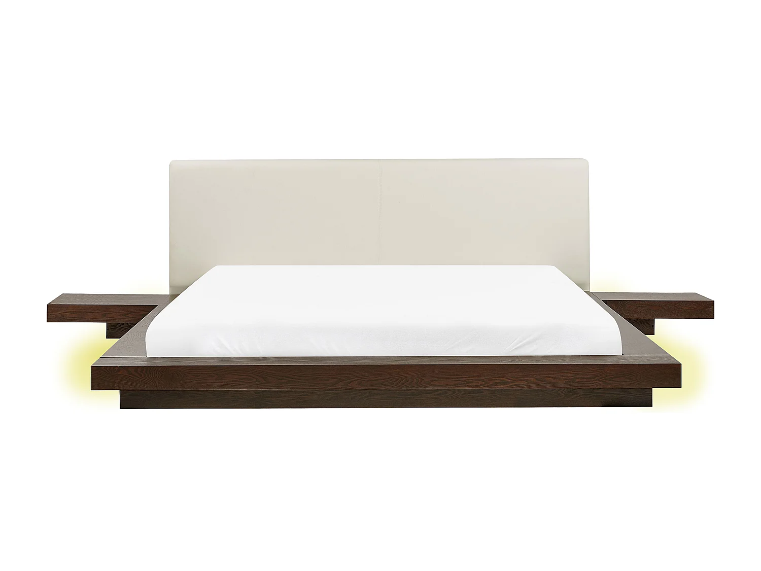 Lit avec LED Cuir PU ZEN 180 x 200 cm Frêne foncé