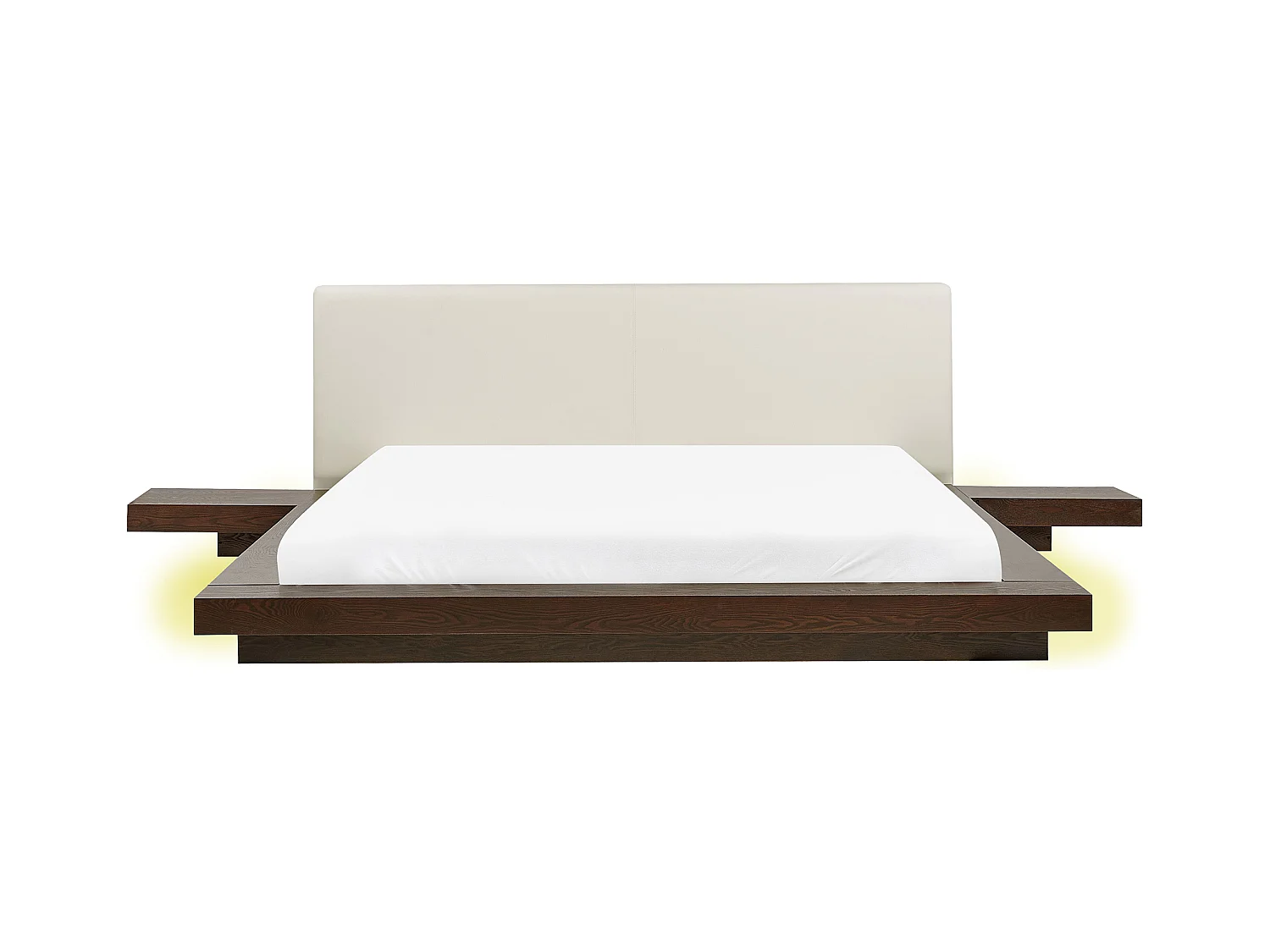Lit avec LED Cuir PU ZEN 180 x 200 cm Frêne foncé