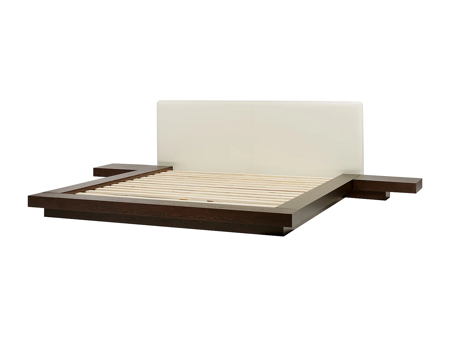 Lit avec LED Cuir PU ZEN 180 x 200 cm Frêne foncé