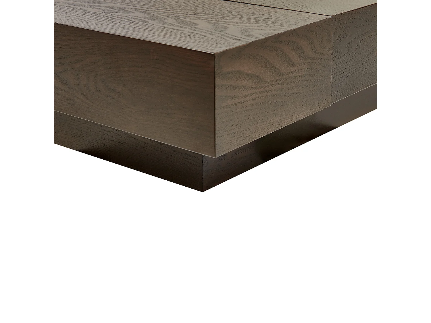 Bed met LED-verlichting Kunstleer ZEN 180 x 200 cm Donker essenhout