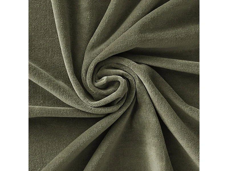 Édredon 90 x 200 cm en velours de coton vert - MIRABEL