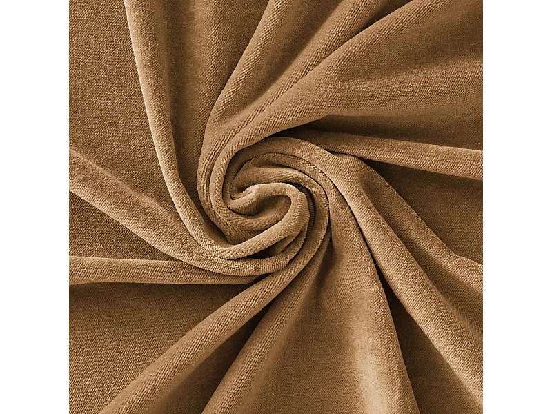 Édredon 90 x 200 cm en velours de coton camel - MIRABEL