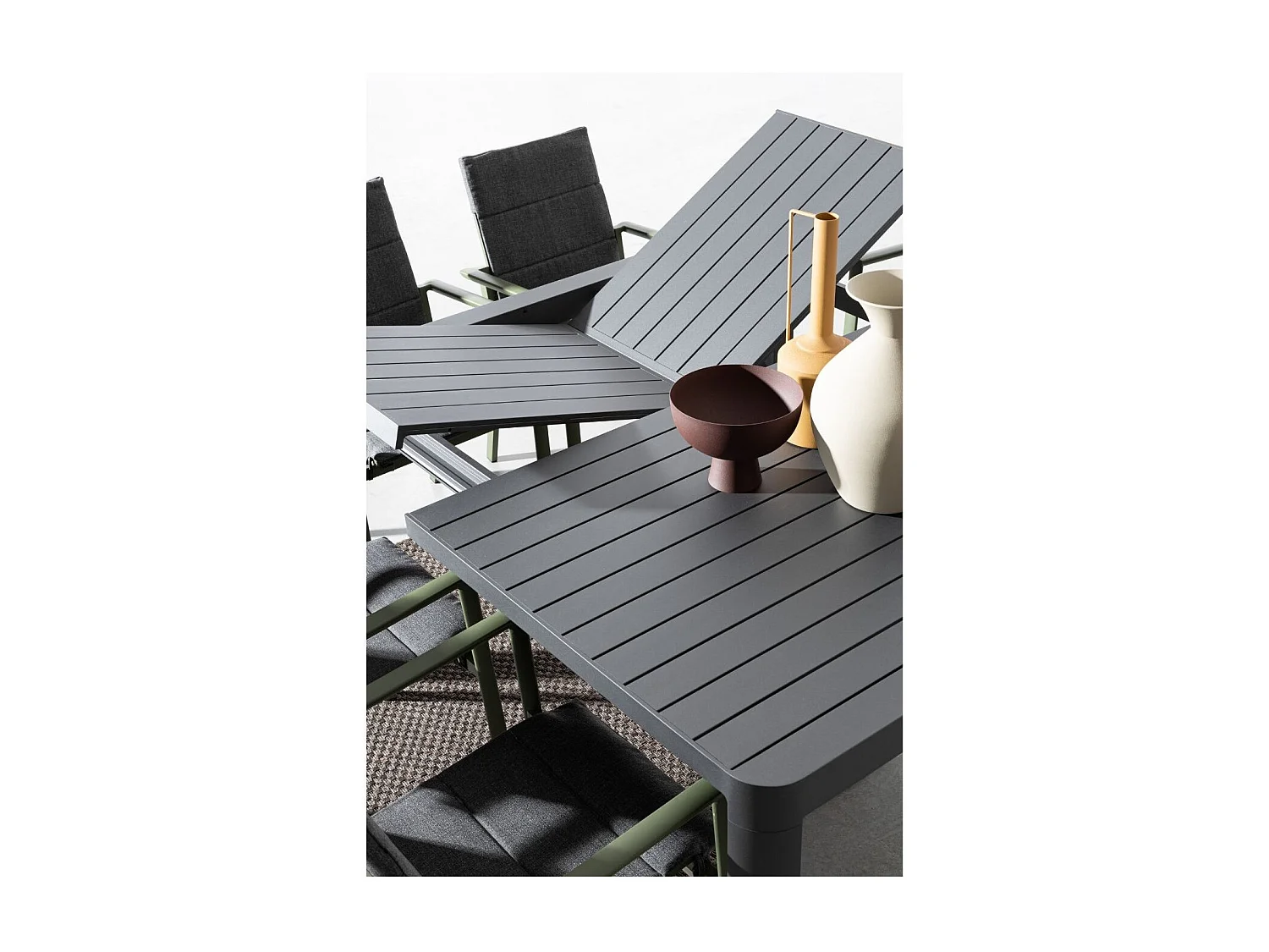 Table de jardin carrée extensible en métal L97/149 6/8 personnes - AVIGNON