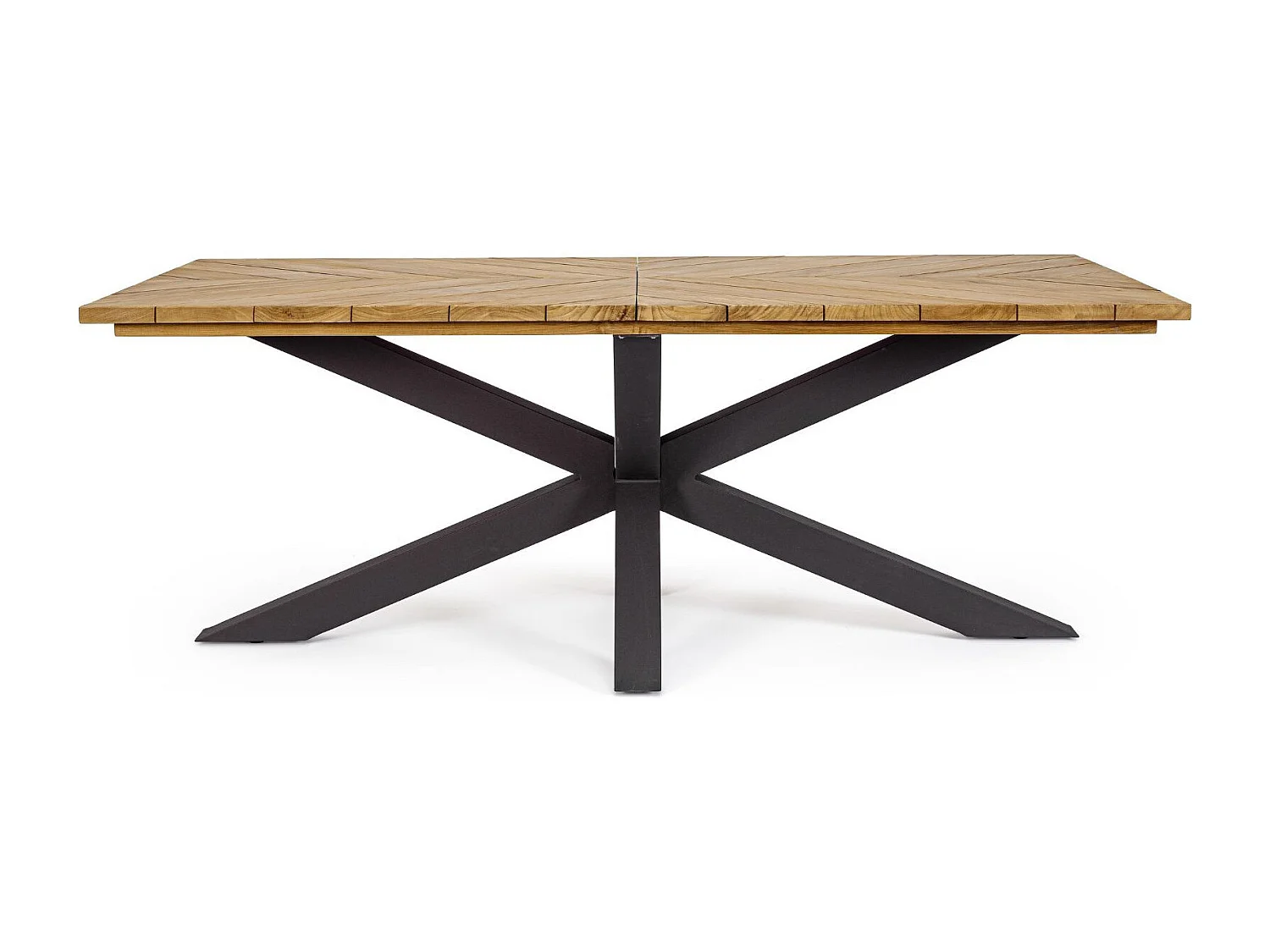 Table à manger de jardin rectangulaire teck et métal L200 - CAP FERRET