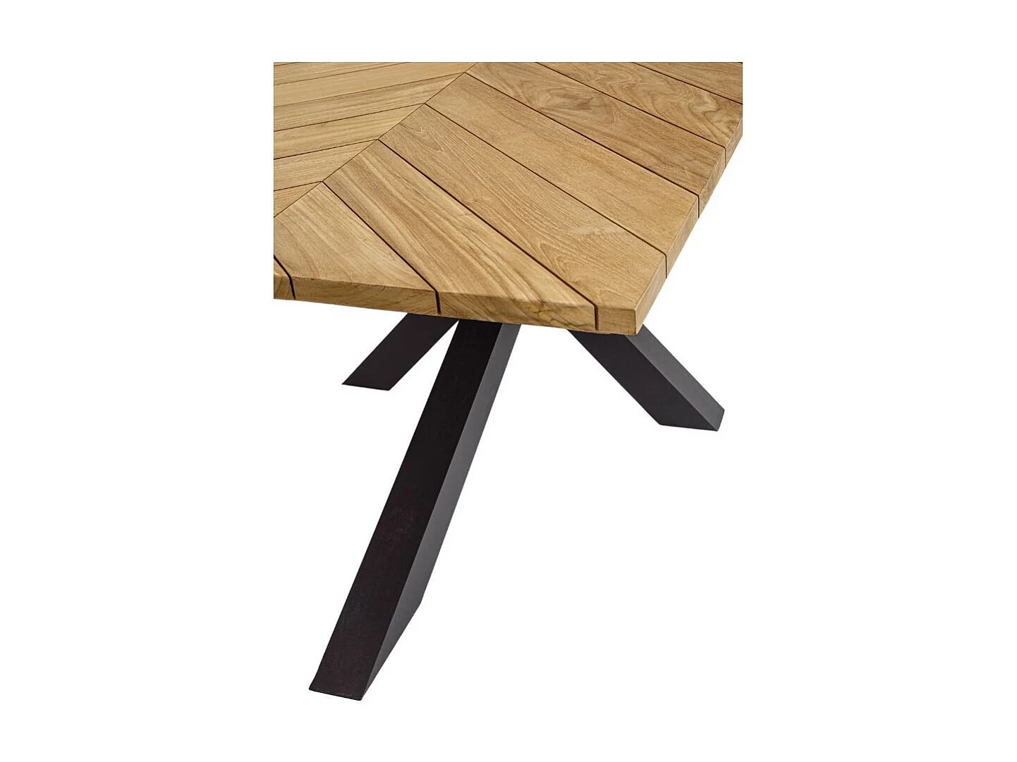 Table à manger de jardin rectangulaire teck et métal L200 - CAP FERRET