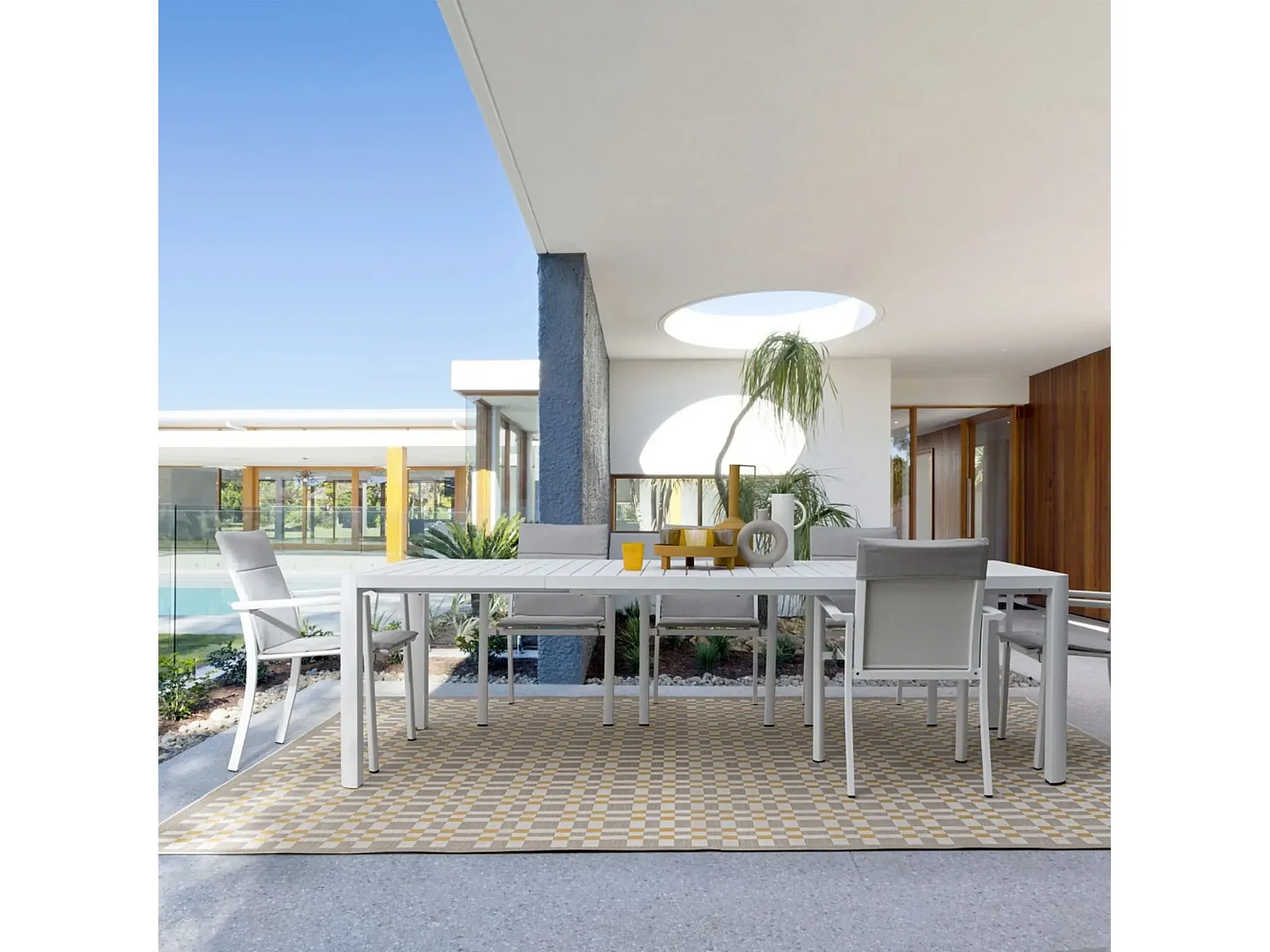 Table de jardin rectangulaire extensible en métal L180/240 8/10 places - AVIGNON