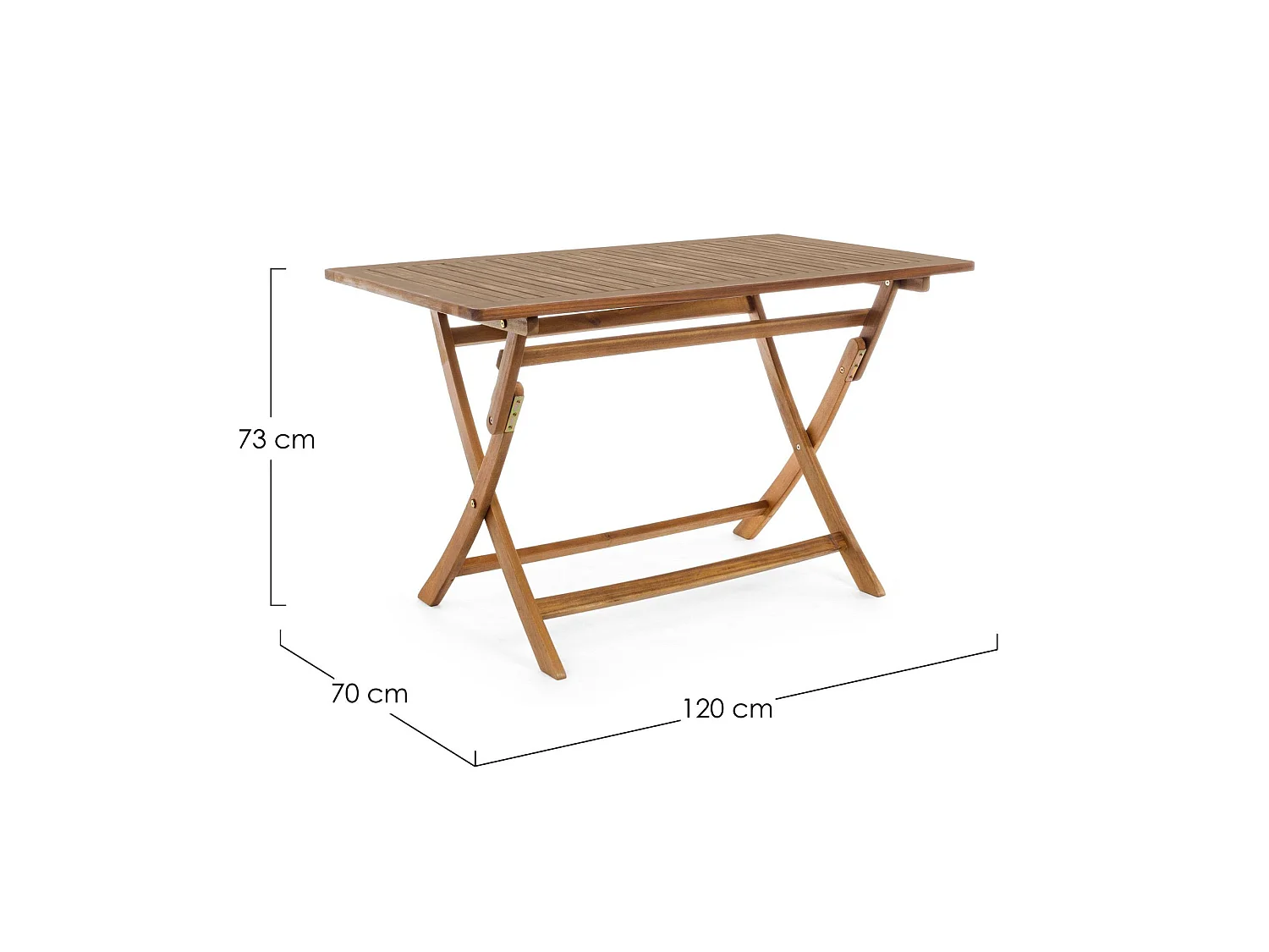 Mesa de jardín plegable de madera 70x120 cm Noemi YES