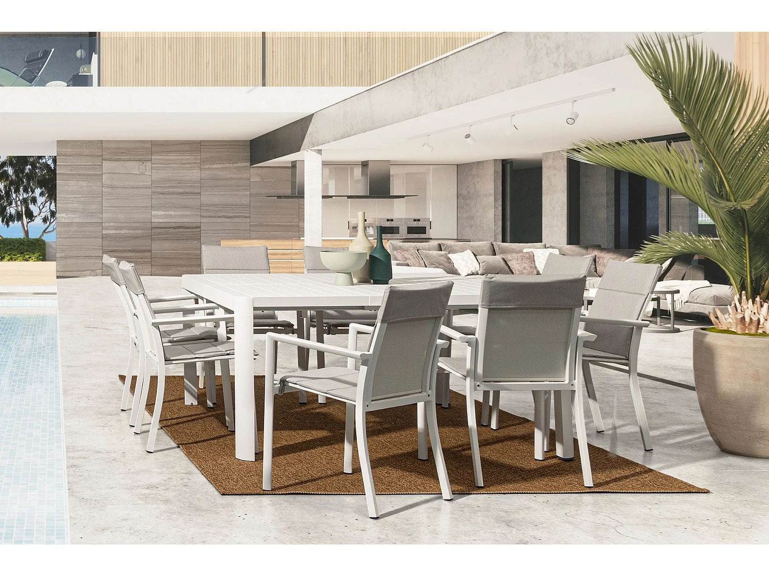 Table de jardin carrée extensible en métal L97/149 6/8 personnes - AVIGNON