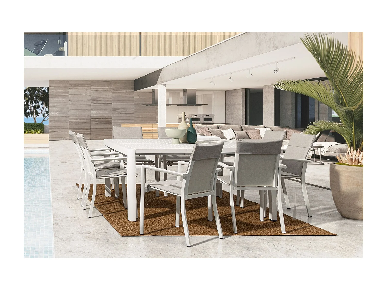 Table de jardin carrée extensible en métal L97/149 6/8 personnes - AVIGNON