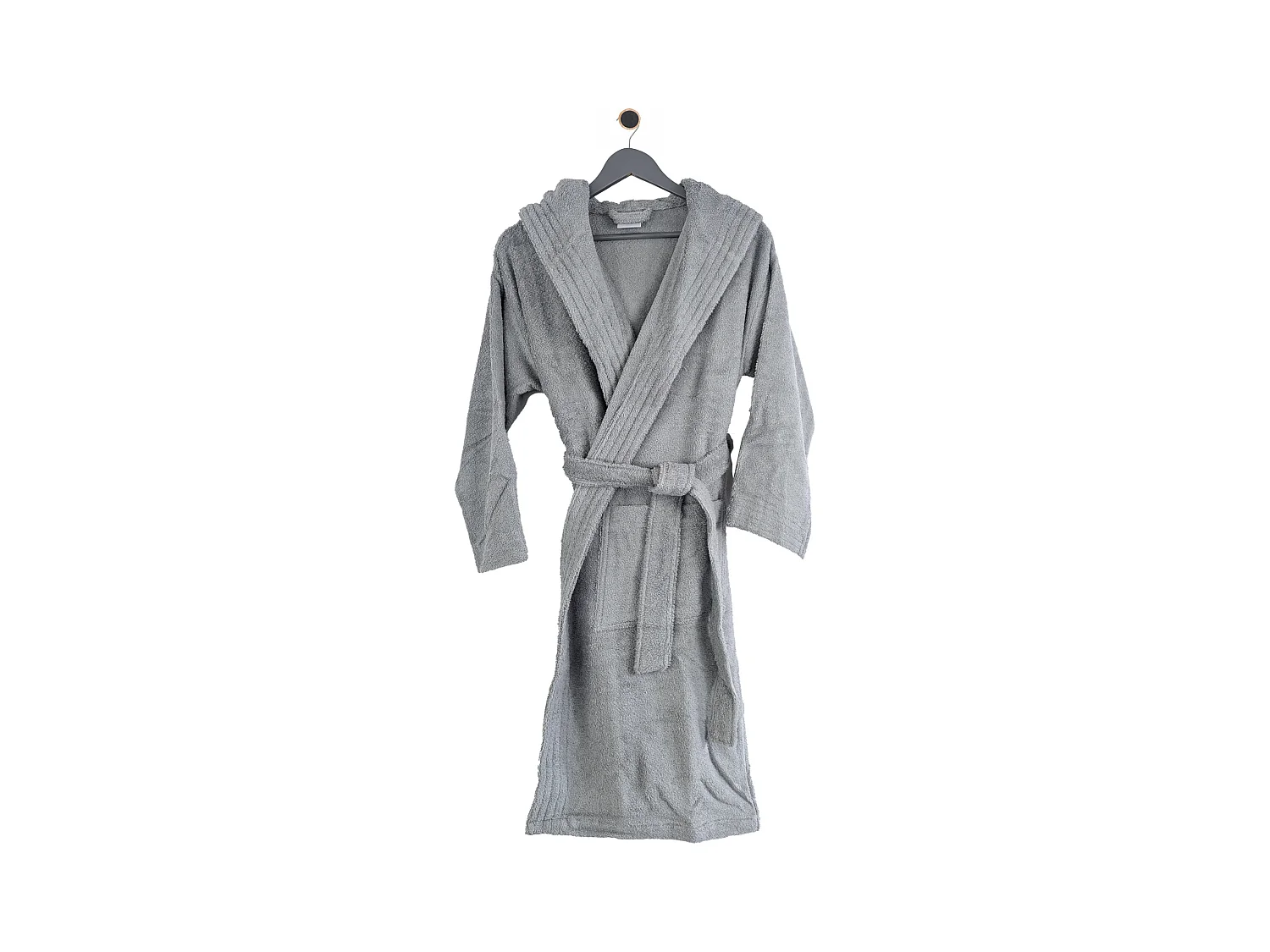 Peignoir à capuche adulte PURE coton XS gris argent