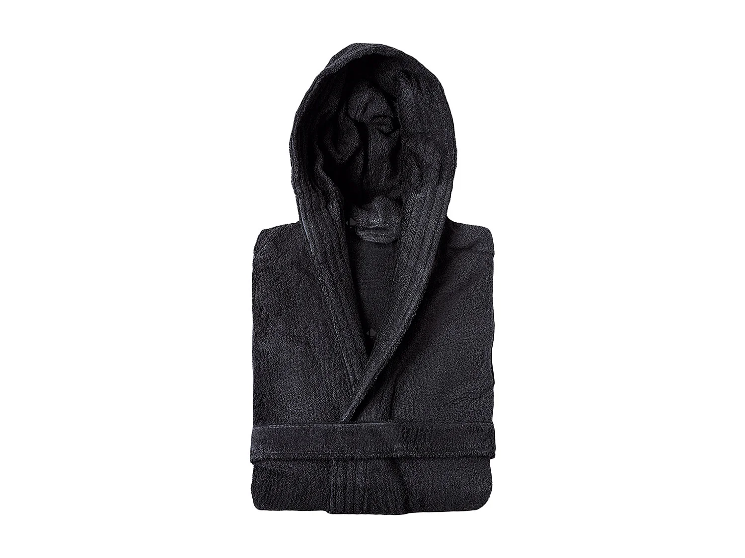 Peignoir à capuche adulte PURE coton XS noir