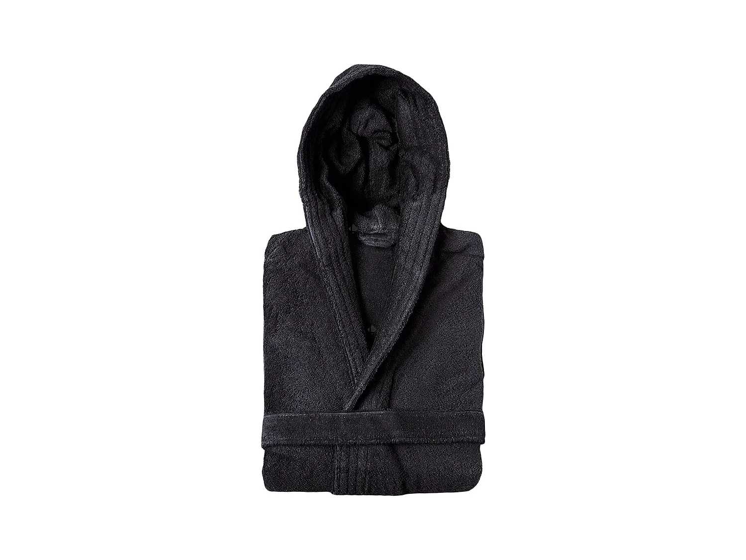 Peignoir à capuche adulte PURE coton XS noir