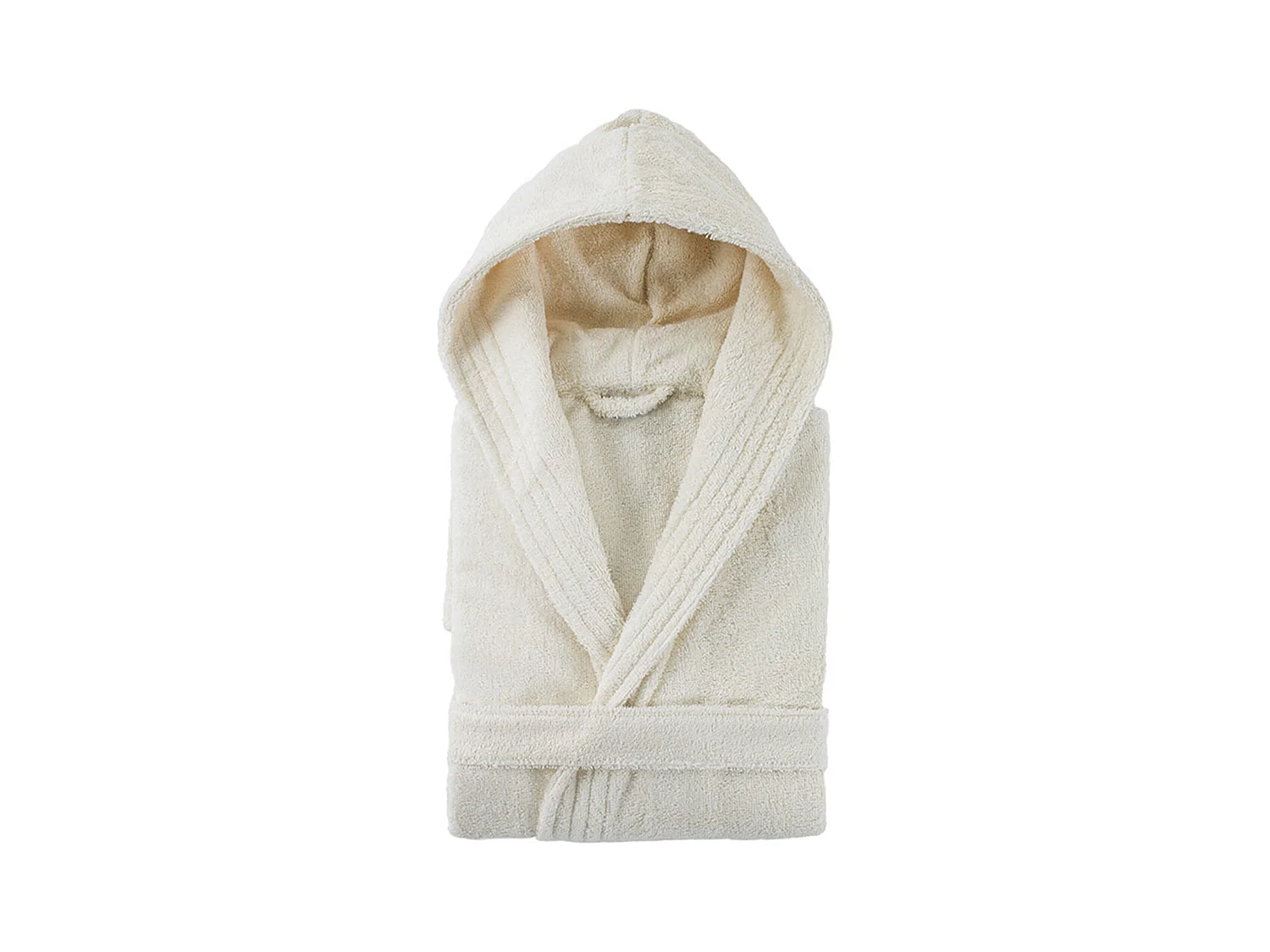 Peignoir à capuche adulte PURE coton XS ivoire