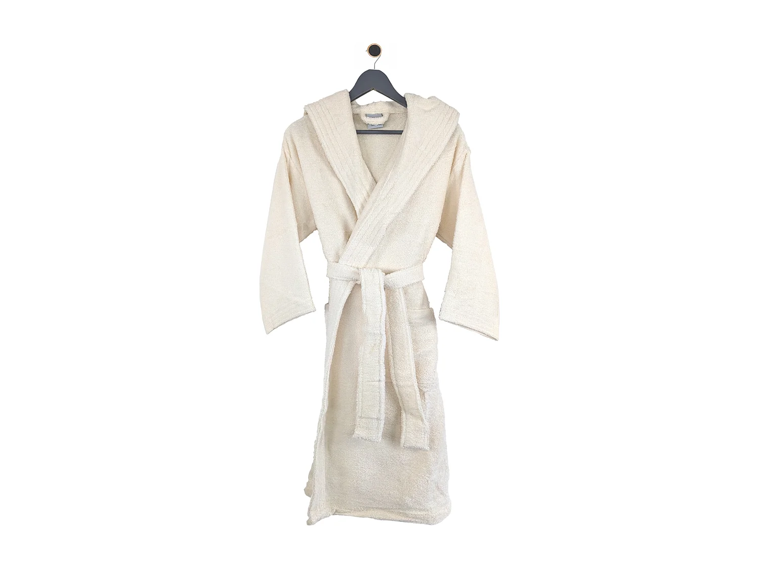 Peignoir à capuche adulte PURE coton XS ivoire