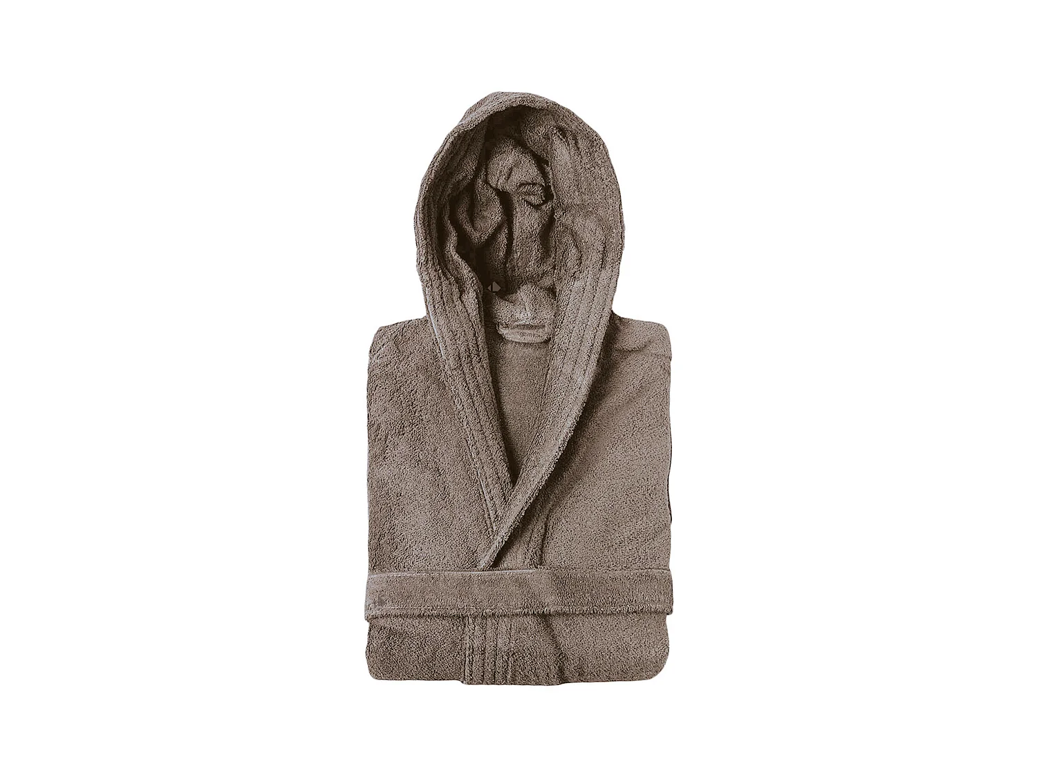 Peignoir à capuche adulte PURE coton XS marron taupe