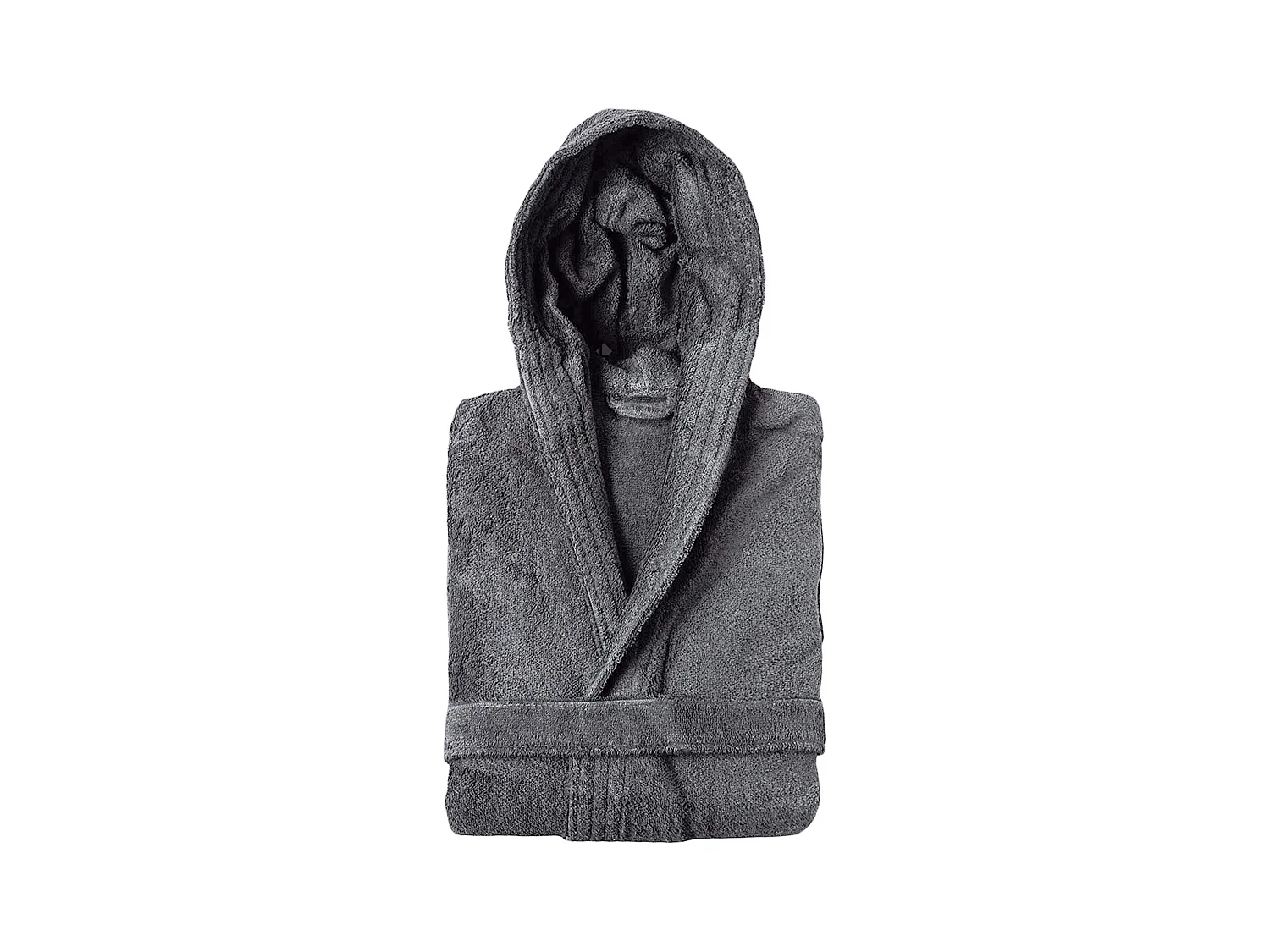 Peignoir à capuche adulte PURE coton XS gris anthracite