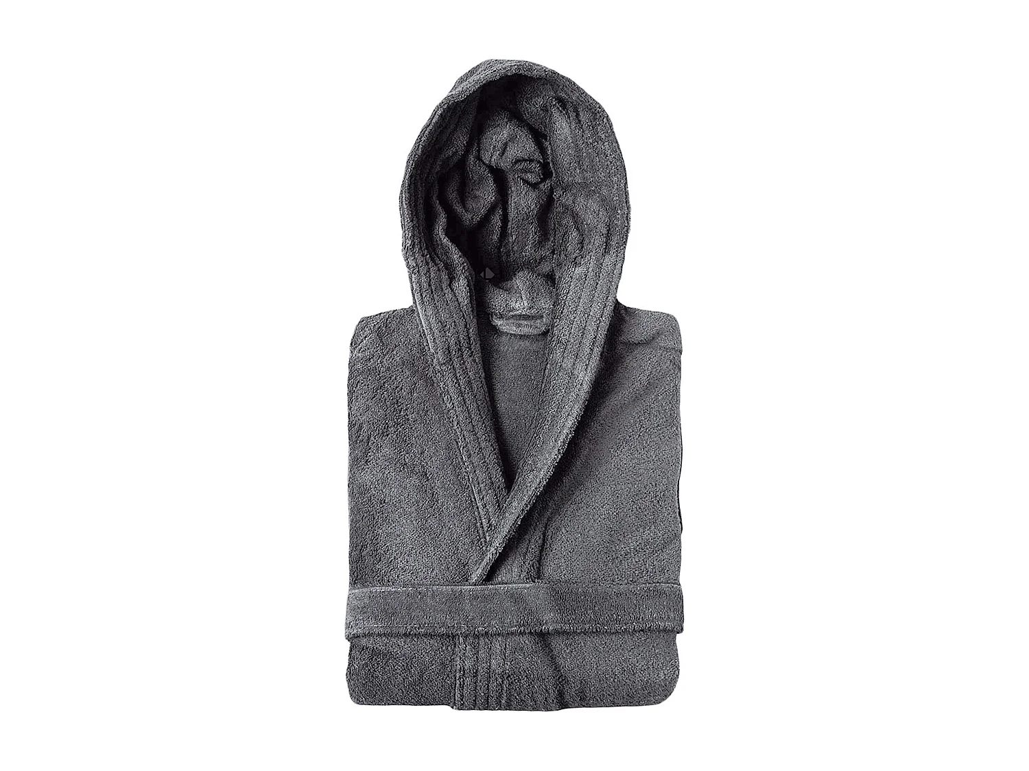 Peignoir à capuche adulte PURE coton XS gris anthracite