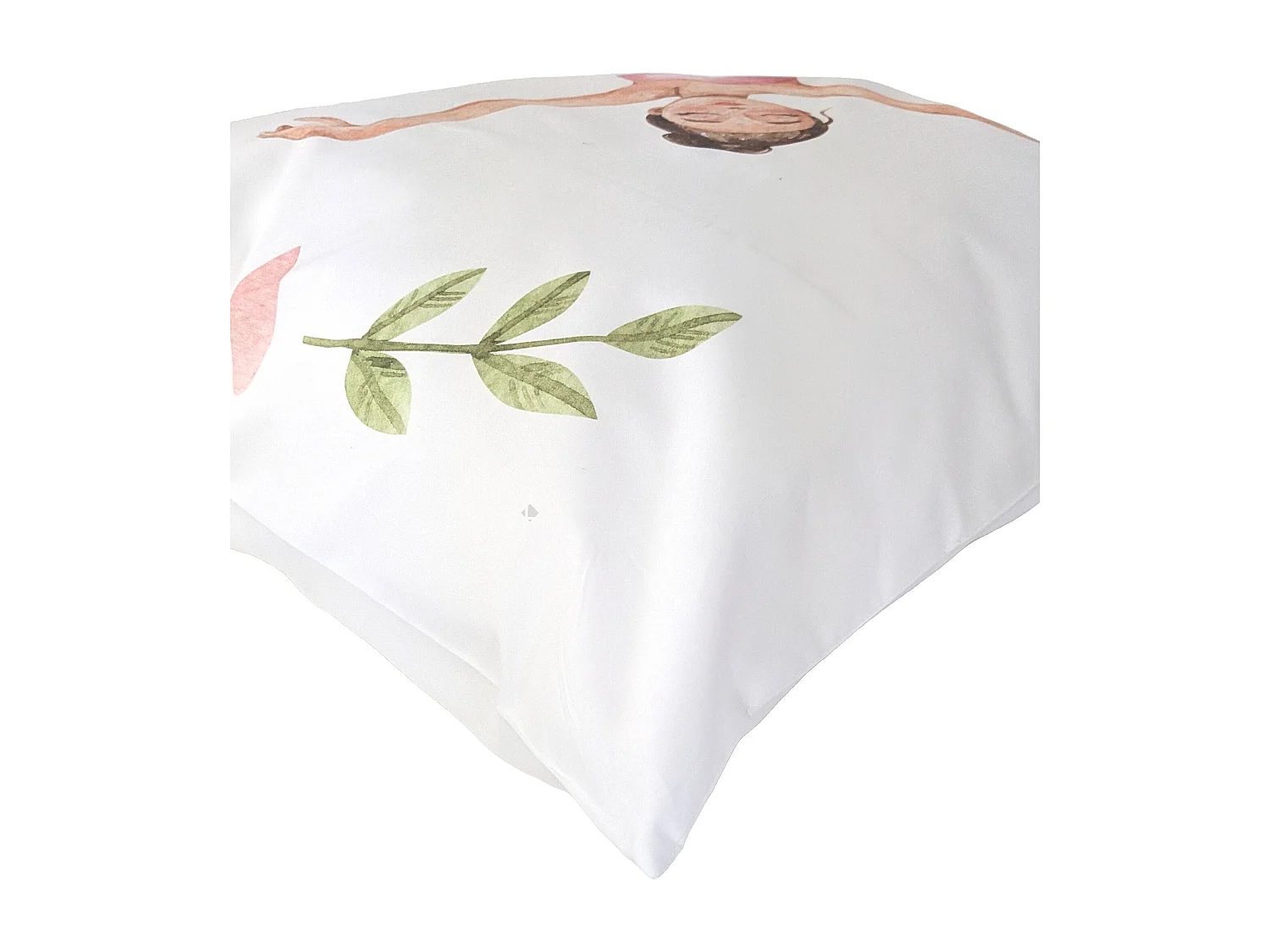 Parure de lit 140x200 cm 65x65 cm percale GISELLE rose 2 pièces