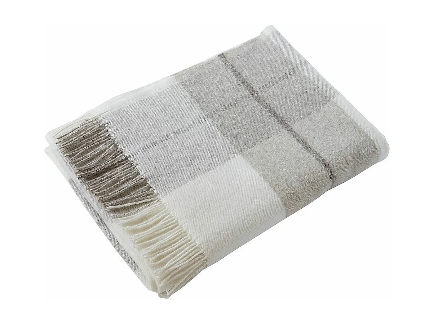 EVERETT - Plaid à Franges 100% Laine à Carreaux 140x200cm