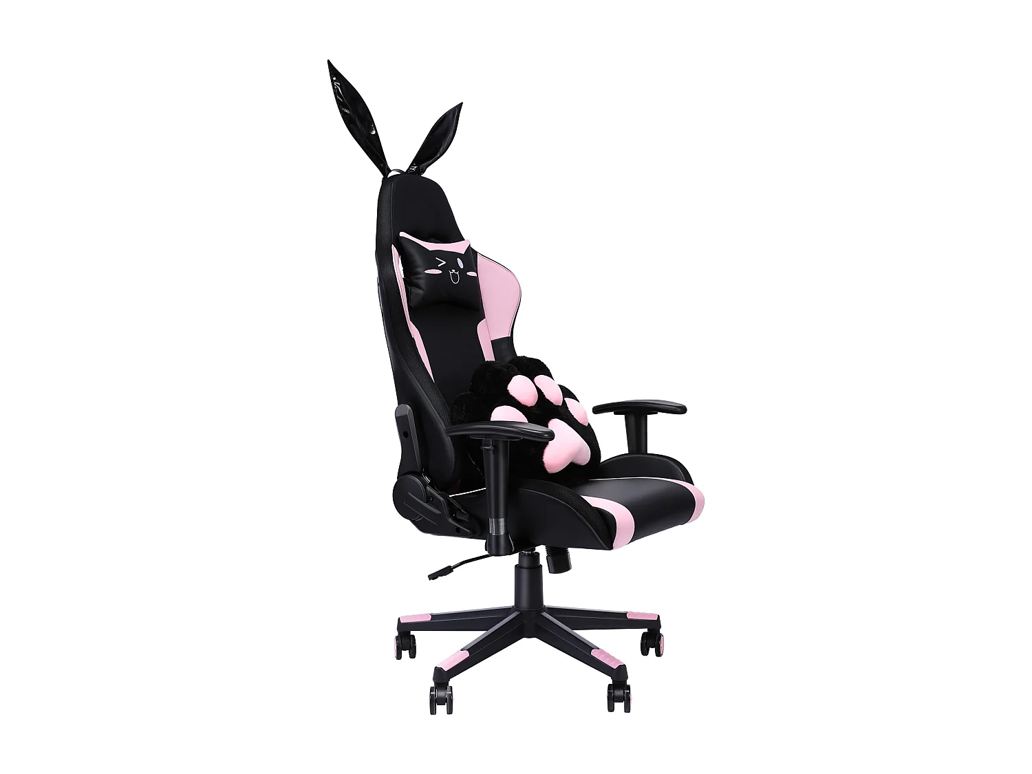 Gamingstoel roze RGB met speakers, LED, hoofdsteun, armleuningen en voetensteun - Ergonomisch, kantelbaar PU leder voor eSport (154 karakters)