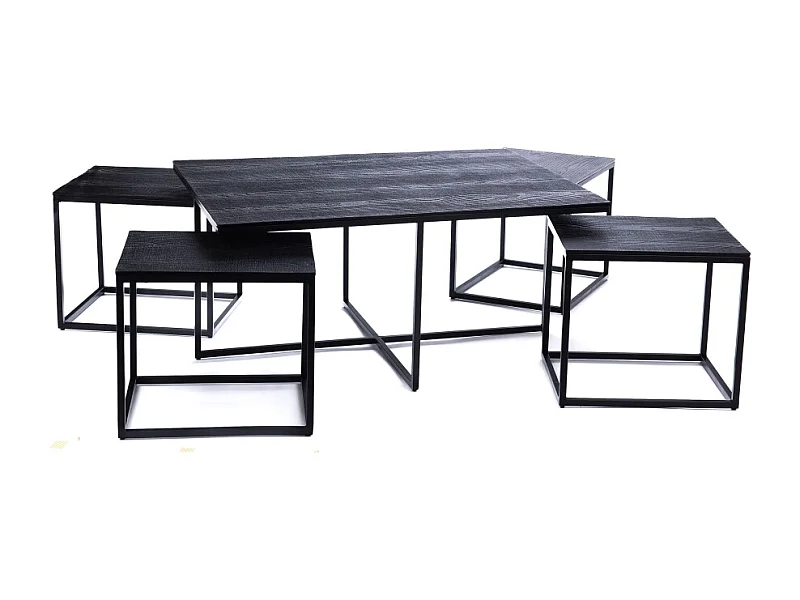 Set de 4 tables basses noires